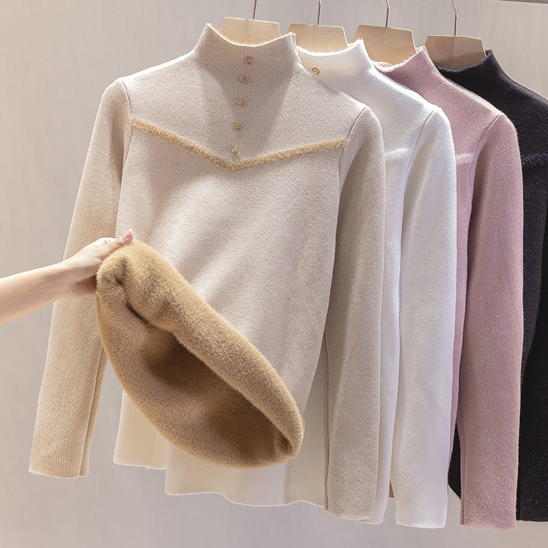 [KEEP WARM UNDERWEAR FLEECE WINTER TOP SWEATER HIGH COLLAR CAN BE WORN OVER CLOTHES]