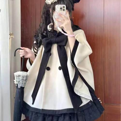 斗篷大衣毛呢外套原创洛丽塔