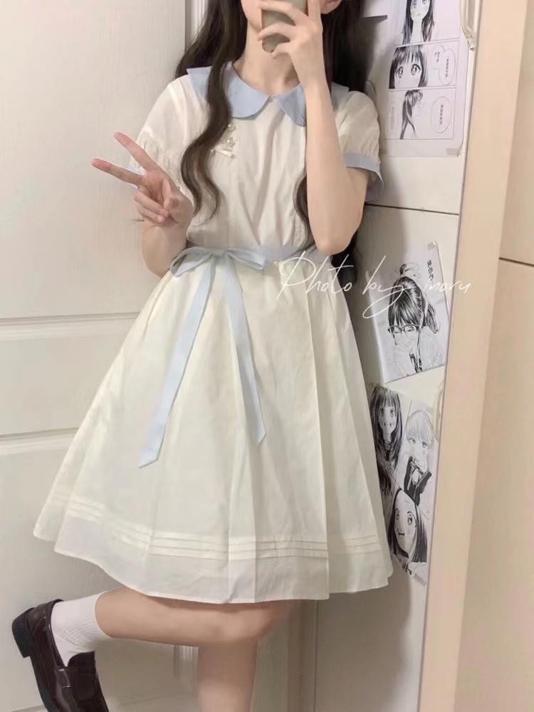 学院风制服连衣裙宽松盛夏服女