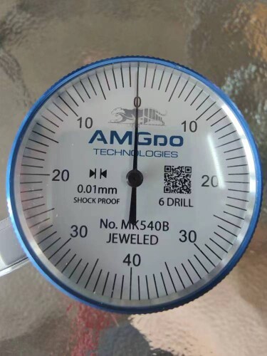 山豹AMG杠杆百分表防摔抗震红宝石系列MK540B白大表盘D40  0.01mm