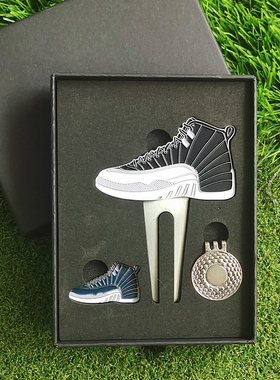 新款Golf Divot Tool果岭叉高尔夫金属球叉搭配/帽夹马克礼盒套装