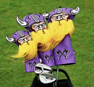 维京人毛绒胡子高尔夫帽套 Golf Cover 高尔夫球杆套一号木杆套