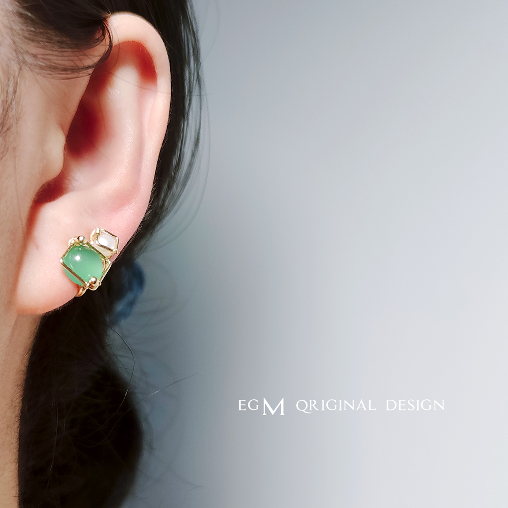 egM耳夹叠戴原创手作天然玛瑙
