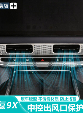 适用极氪9X中控出风口保护罩仪表台两侧防护罩汽车内饰改装配件