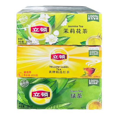 包邮Lipton立顿黄牌精选红茶包S100包200g克红茶叶袋泡茶饮料*1盒