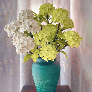 创意中华木绣球花手工材料包diy扭扭棒加密毛条花束永生花摆件