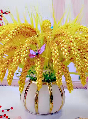 手工diy黄金色稻穗五谷丰登大麦材料包米珠散珠配件自制麦穗花束