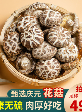 新鲜庆元农家花菇干货冬菇干花菇非特级椴木香菇菌菇250g包邮