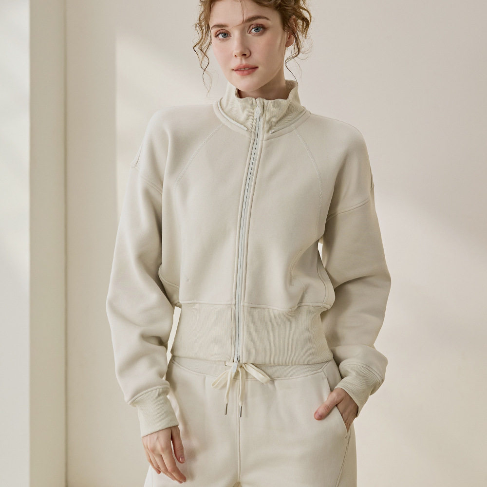 2025运动外套女2026春季新款束腰长袖连帽卫衣加绒加厚保暖瑜伽服