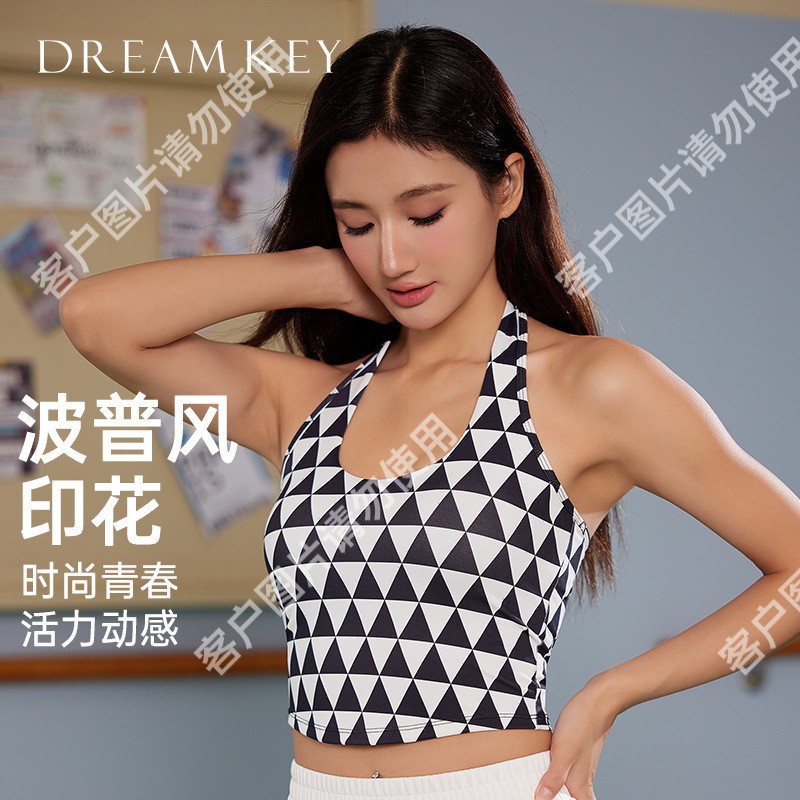 愈佳DK裸感挂脖瑜伽背心秋款上衣
