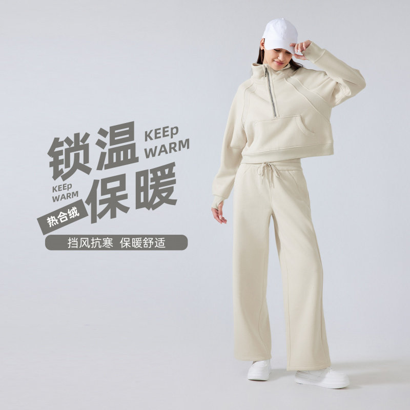 半拉链高立领套头上衣女秋冬新款