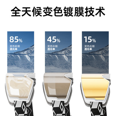 kapvoe变色磁吸滑雪镜户外登山防