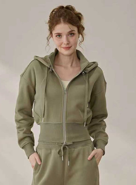 2025LULUXAIME运动外套女春季新款长袖连帽卫衣加绒加厚瑜伽服上