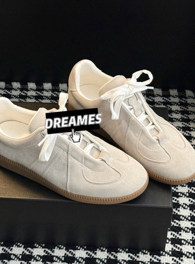 2025新款牛皮圆头平底德训鞋女黑色法式休闲鞋女鞋包邮平底休闲鞋