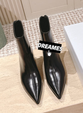 2025新款牛皮尖头细跟高跟鞋女黑色法式浅口软底工作单鞋女鞋包邮