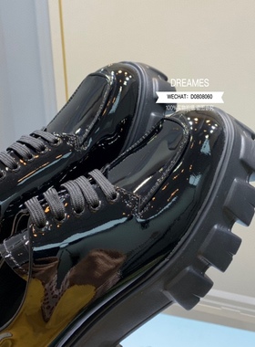 欧洲站2025春夏新款头层开边珠牛皮齿轮底厚底鞋女鞋洛克鞋包邮39