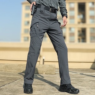 登山裤 夏季 直筒户外弹力冰丝薄款 男军迷战术长裤 防撕裂透气 速干裤