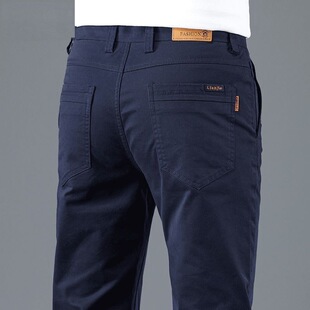 子男装 纯棉耐脏耐磨男士 宽松直筒裤 潮流百搭弹力轻商务长裤 休闲裤