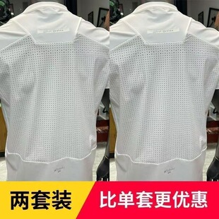 穿搭网孔设计健身运动上衣潮 运动速干T恤男宽松透气短袖 夏季 新款