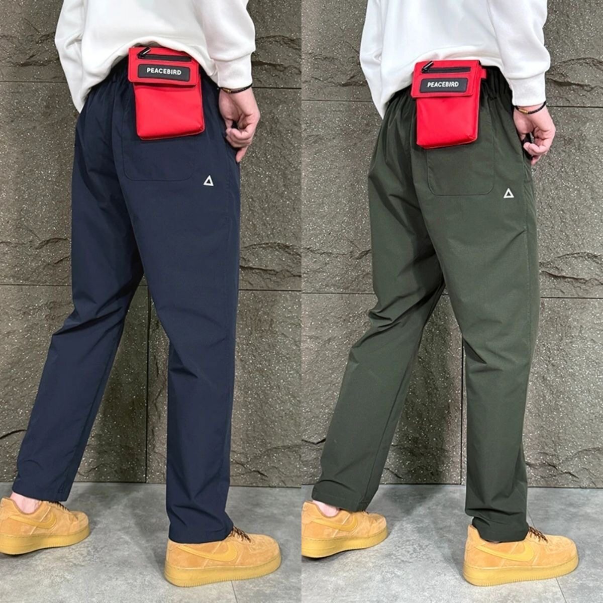 长裤+宽松+直筒+防水+休闲+工装图片