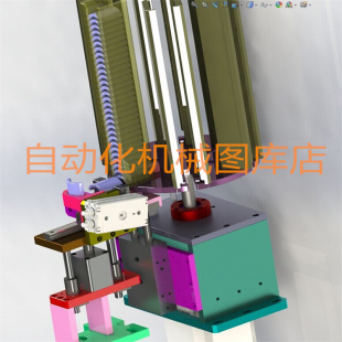 转盘叠料上下料机构图纸3D图型机械制图完整机械图纸设计图自动化