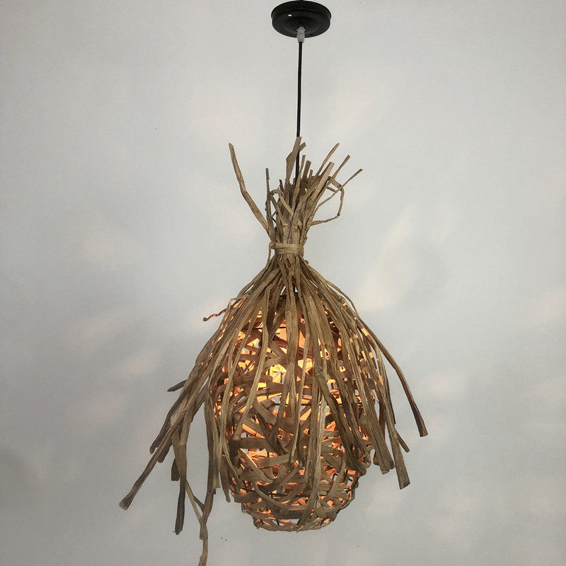 手工艺草编灯具水草艺术灯卧室客厅餐厅灯具客栈灯饰农家乐灯藤灯