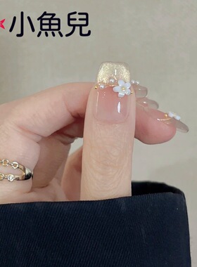 指尖生花春日美甲纯手工美甲贴片成品穿戴甲指甲片ins小红书
