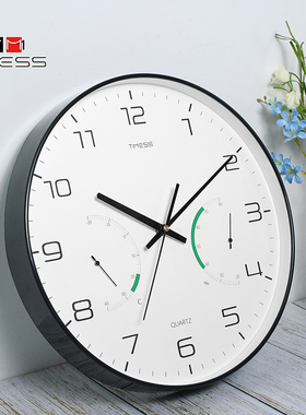 TIMESS电波钟挂钟客厅家用时尚创意挂墙轻奢装饰大气静音时钟智能