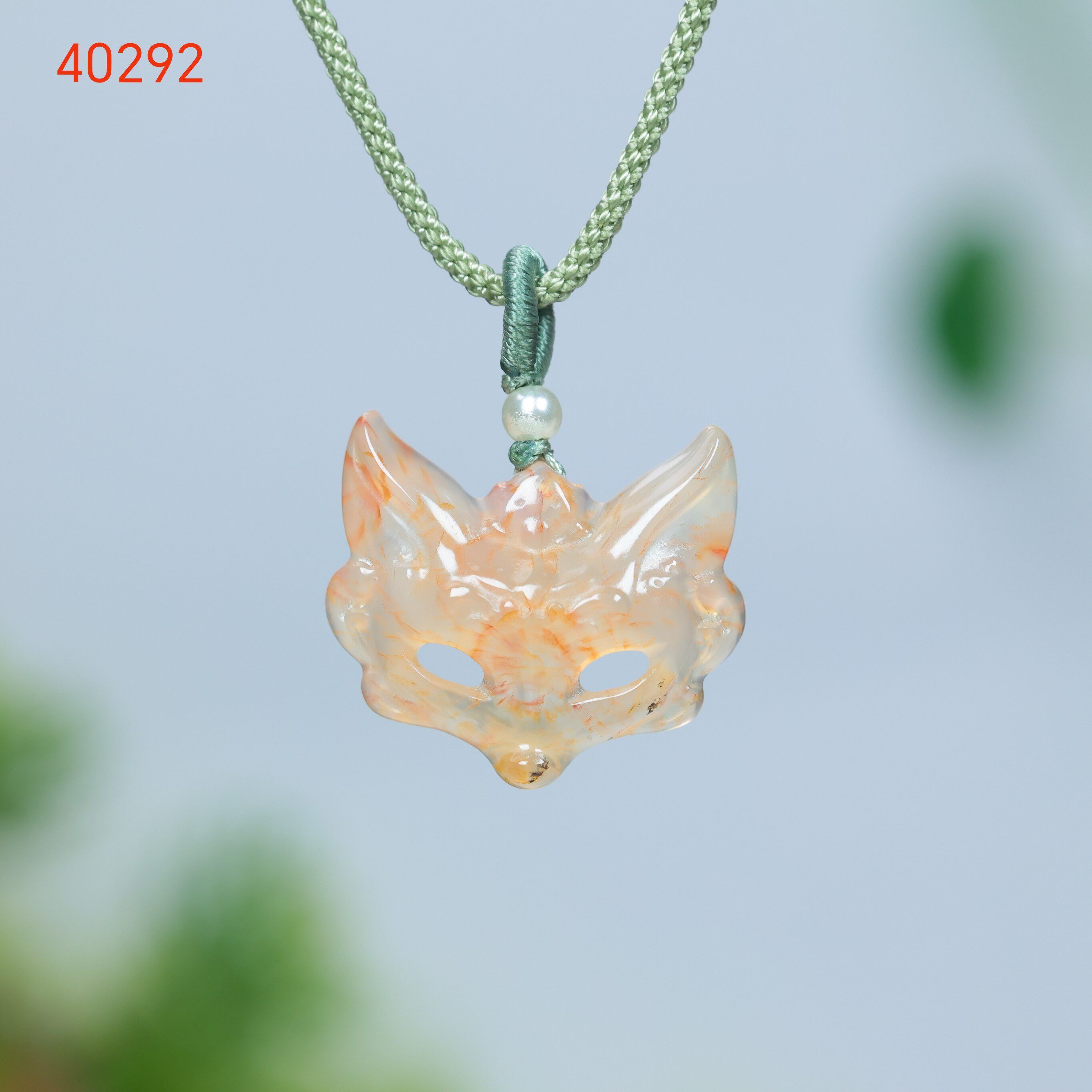 天然玛瑙玉髓狐狸面具吊坠手链灵狐玉髓玛瑙冰种挂件狐狸面具玉石