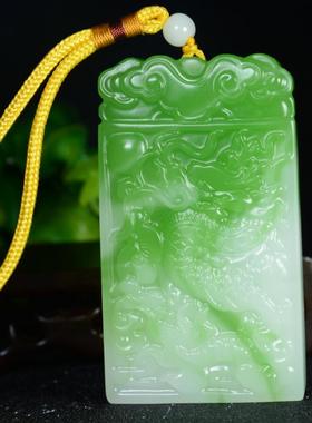 新疆和田玉龙牌手把件玉牌彩玉