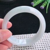 实拍天然翡翠56.8 7.8老坑冰润水灵冰晴轮胎手镯翡翠玉镯手环