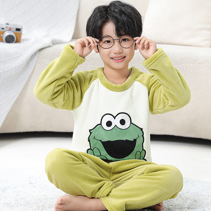卡通法兰绒冬季儿童睡衣
