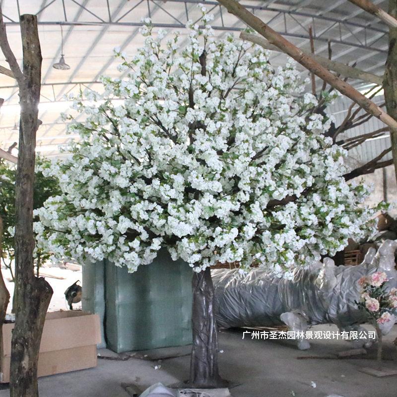 仿真白色樱花树 人造大型婚庆酒店装饰假花树 仿真樱花树厂家直销