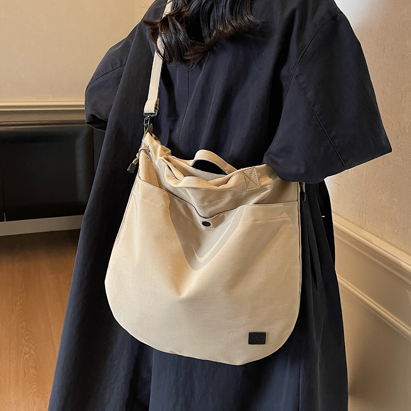 手拎包大容量布包包女式2025新款单肩包学生上课通勤托特包斜挎包