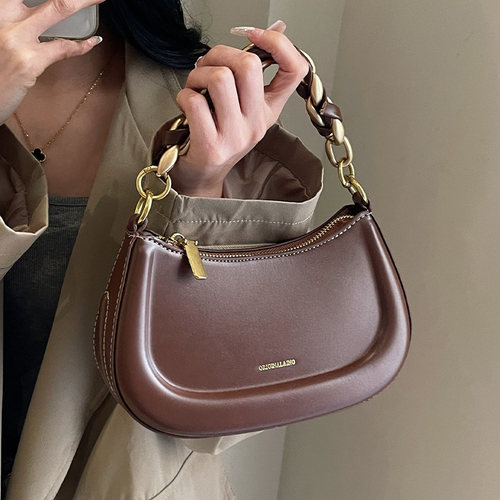 新款潮流时尚单肩简约手提饺子包