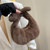 毛毛包包女式 2025新款 潮秋冬外出上班通勤女包小众超火精致手拎包