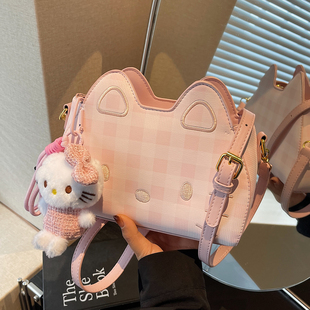 超火小众不撞款包包女款2026新款潮格子单肩包独特上班通勤斜挎包