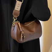 夏天流行时尚 宽肩带包包女式 2025新款 单肩包高级感复古通勤斜挎包