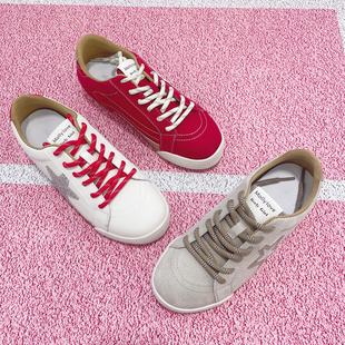 莫丽爱小白鞋休闲风星星女平底德训鞋复古运动鞋四季百搭商场同款