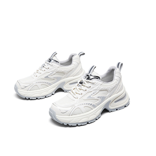 MOLLY LOVE 莫丽爱 2024春新款厚底老爹鞋休闲透气系带圆头运动鞋