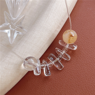 法式简约气质高级感黄花胶锁骨链女百搭通勤气质精白水晶项链女潮