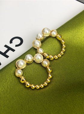 LONGBAOACC品质推荐气质不规则造型错位指环百搭珍珠时尚戒指女