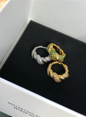 LONGBAOACC品质推荐高级感满钻轻奢螺旋链条戒指小众百搭闪钻指环