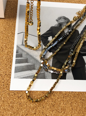 气质钛钢串珠保色项链