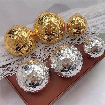 法式轻奢气质高级感爆闪半圆金属耳钉女时尚镜面CNC精雕耳环耳饰