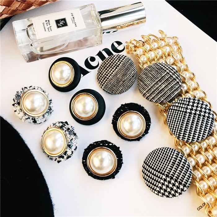 欧美气质格纹夸张耳钉夜店夸张花纹个性耳环