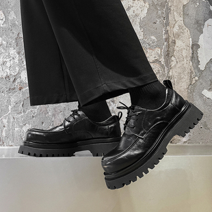 V05正装皮鞋男士2026春季新款商务休闲鞋子软皮防滑厚底德比鞋男