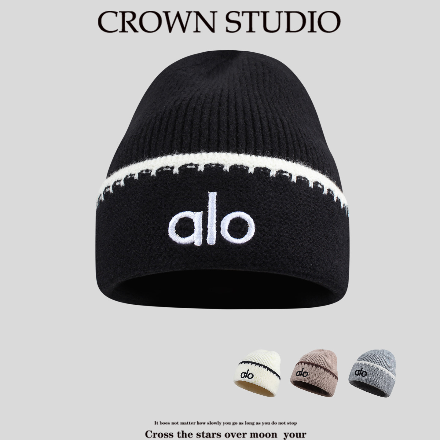 韩系时尚小香风撞色毛线帽子女