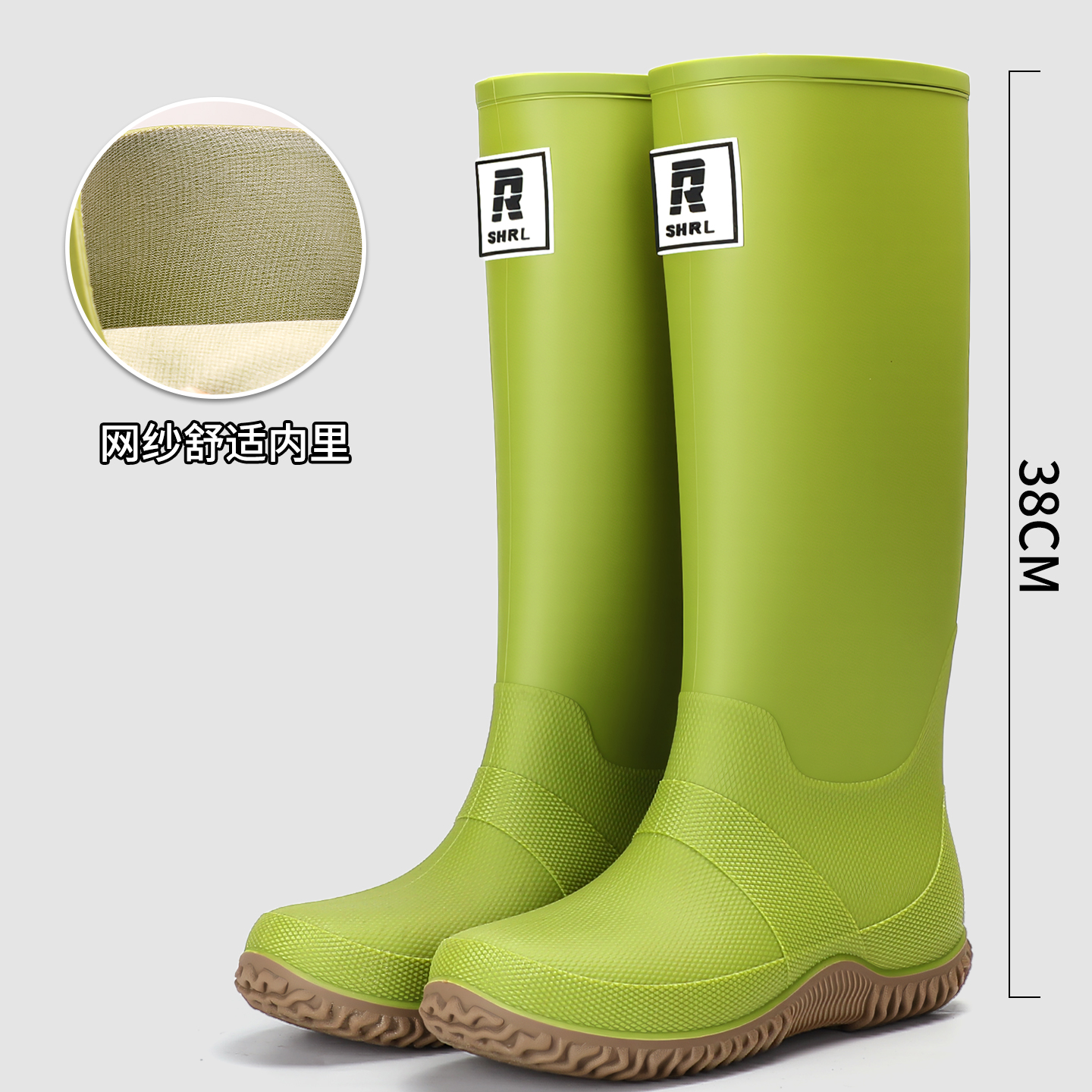 日式雨靴男女时尚户外男士水鞋长筒胶鞋钓鱼洗车防水防滑情侣雨鞋
