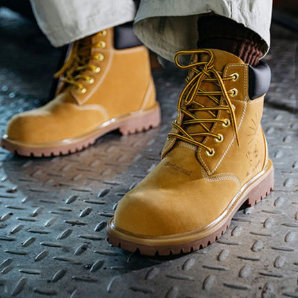 MRA大黄靴男冬季插画版休闲中帮马丁靴户外登山靴加绒复古工装靴